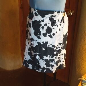 Handmade faux cowhide wrap skirt